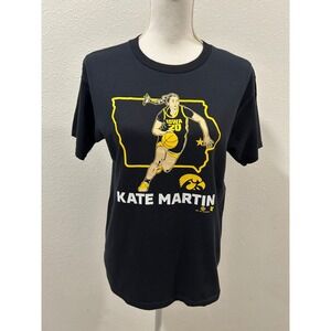 BreakingT Kate Martin Iowa Hawkeyes Basketball Graphic T-Shirt Black Youth Large